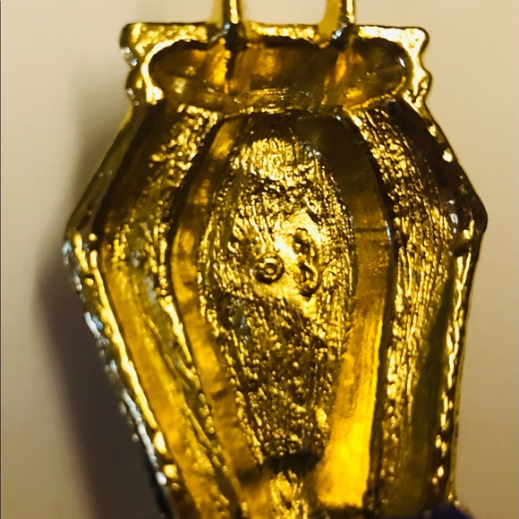 Designer Purple Knit Belt Gold Color Enamel on Both Parts of Buckle 31 7/8” Long - Picture 10 of 16